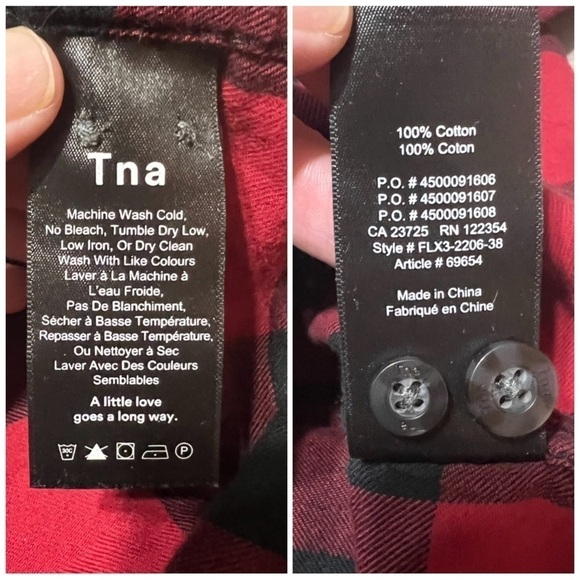 ARITZIA TNA Buffalo Plaid Flannel Button Down Shirt - Picture 6 of 6